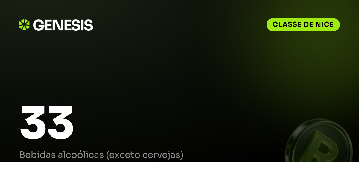 Classe 33 do INPI: Bebidas alcoólicas (exceto cervejas)